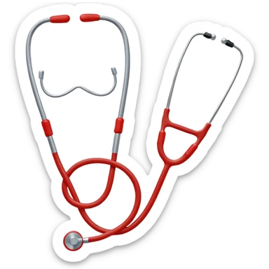 Red stethoscope thats prominent and single sided sticker