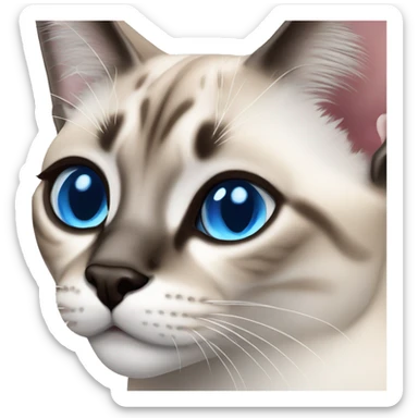 point lynx siamese cat with blue eyes sticker