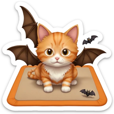 cat, mat, and two bats sticker