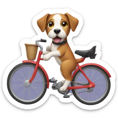 Dog on a bike sticker