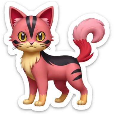 Liepard-Litten-Skitty-Pokémon-fusion-creature (full body) sticker