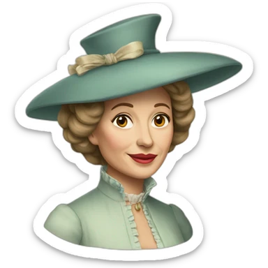 old geneviève de fontenay with her hat sticker