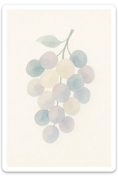 watercolor style bunch of grapes sticker