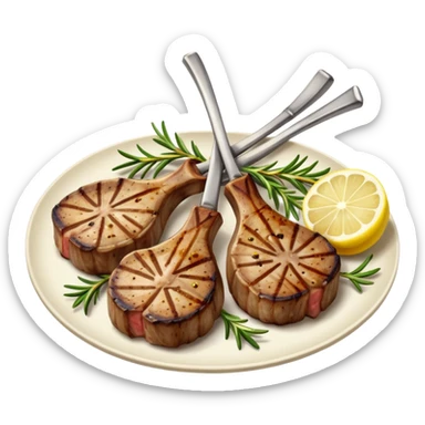 Grilled lamb chops with lemon and rosemary sticker