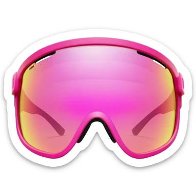 sporty hot pink shield visor sunglasses with maximalist thick frame, athletic design, rugged build, one-piece lens with pink gradient sticker