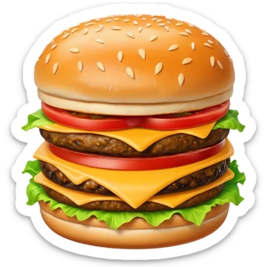 hamburger with eyes and mouth sticker