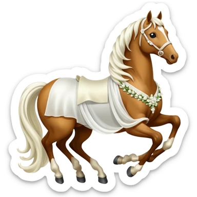horse with a bridal train sticker