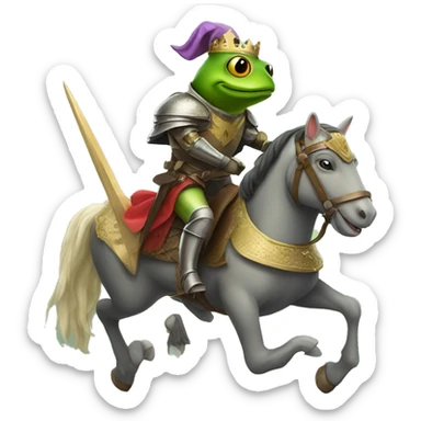 A frog knight riding a horse sticker