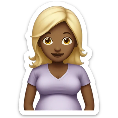 white pregnant mom sticker