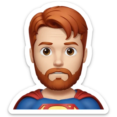 Superman with a beard and reddish hair sticker