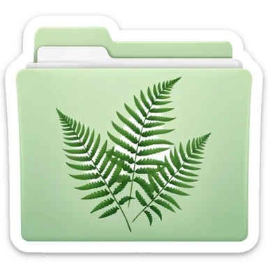 pastel file folder with fern picture  sticker