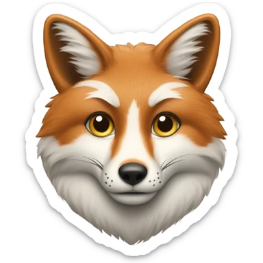 fox with white star around its left eye sticker