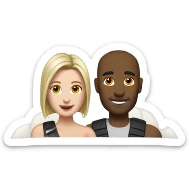 A white couple in relationship into white Range Rover  sticker