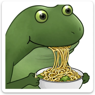 bufo eating noodles sticker