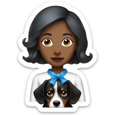 Dame a mi perrita salchicha arlequín negro con blanco y tiene el ojo dercho azul y el izquierdo marrón  sticker