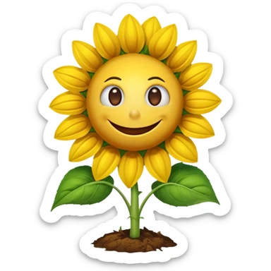 An exact  picture of the sunflower from Plants vs. Zombies sticker