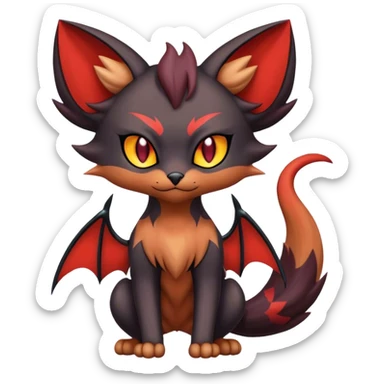 Noivern-Litten-Zorua-Bat-Cat full body sticker