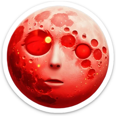 Half red moon  sticker