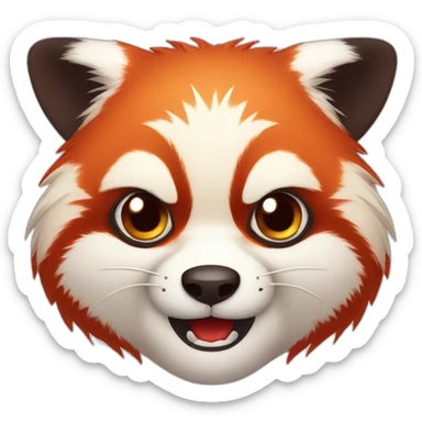 cute red panda face angry sticker