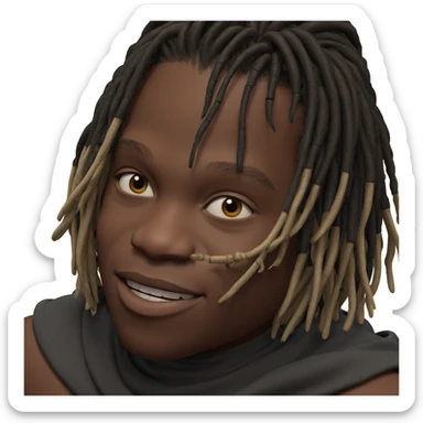 smiling boy with dreadlocks sticker