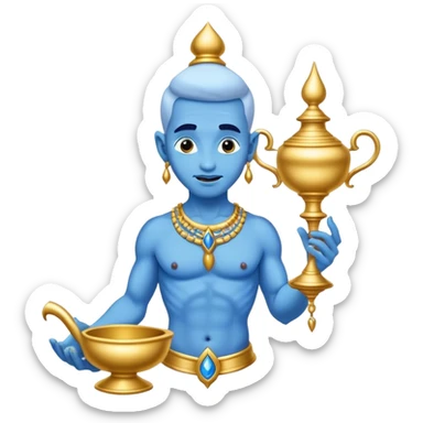 Genie coming out of a genie lamp sticker