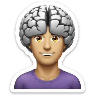 cerebro de caricatura sticker