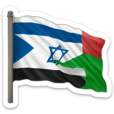 An mix between palestin and Israel flag sticker