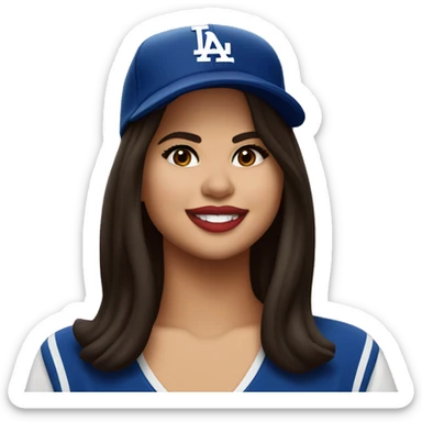 selena gomez with dodgers cap birthday  sticker