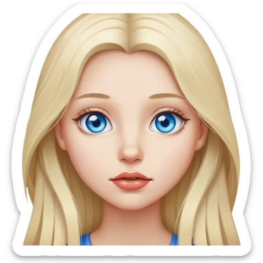 Girl with light long hair, blue eyes, piersing in lips sticker