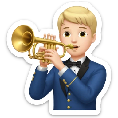 Boy playing trumpet sticker