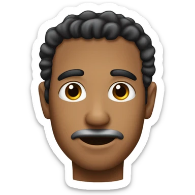 Pelo quebrado rizado , Alto , pero menos que el padre , ojo negro , brackets
 sticker