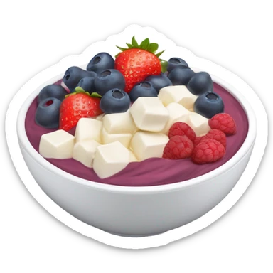 White acai bowl with berries  sticker