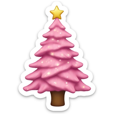 An aesthetic pink Christmas tree sticker