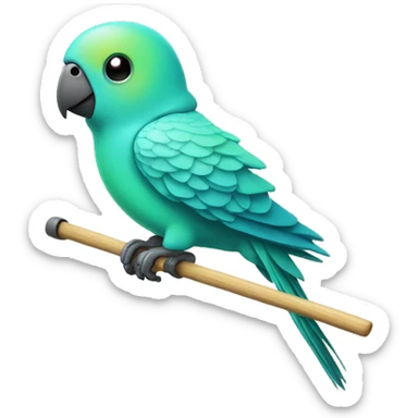 robot parakeet on a stick sticker