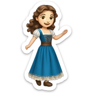 The folk polish woman dance, blue eyes, brown hair sticker