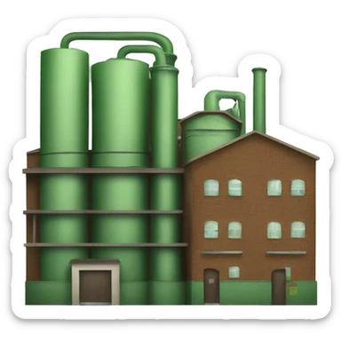 Green and brown factory sticker