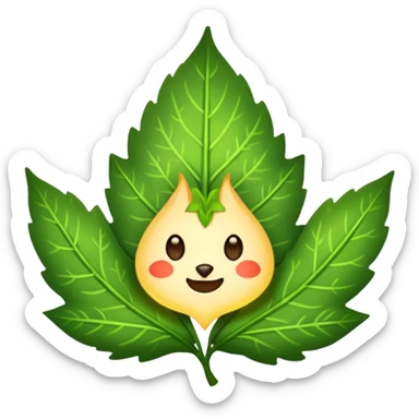 woodland spirit sending glowing leaf message sticker