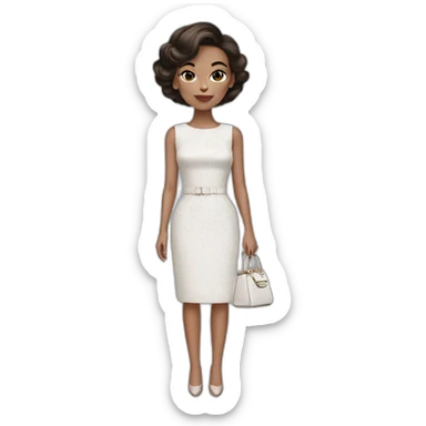 Brunette lady wearing Dior dress  sticker