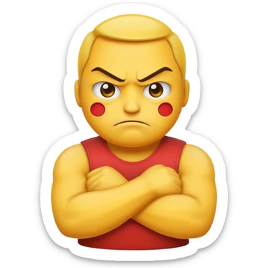 A mad emoji crossing its arms sticker