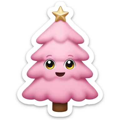 Cute light pink kerstboom  sticker