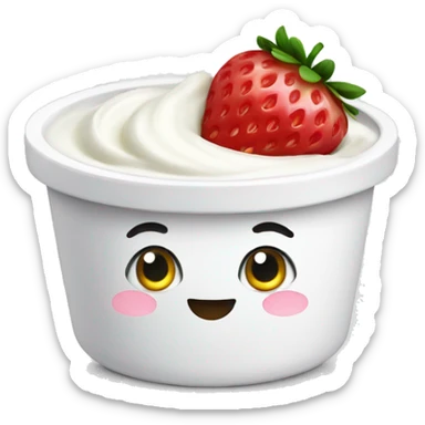 yogurt with strawberries sticker