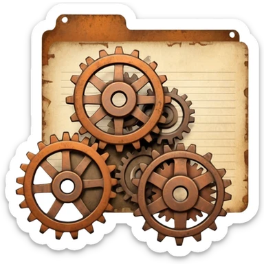 Gear/Cog + Document sticker