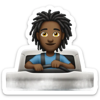 Black short man with dreads driving truck sticker