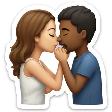 Cute couple kissing sticker