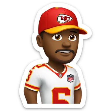 Kansas City chiefs young coach with cap and KC chiefs shirt on sticker