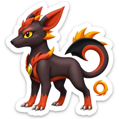 Litten-Houndoom-Salandit-Noibat-Flareon-Fakémon-Digimon-fusion (full body) sticker