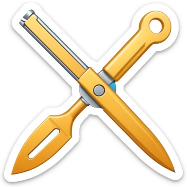 generate me a metalic cutter sticker