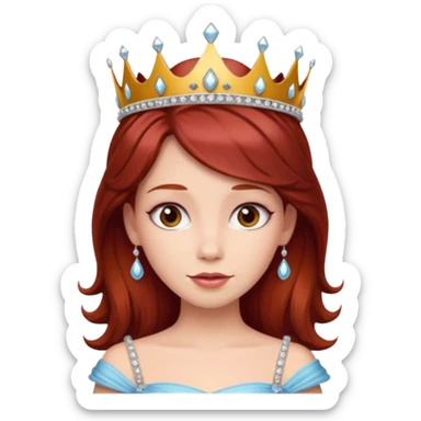 dark red haired princess sticker