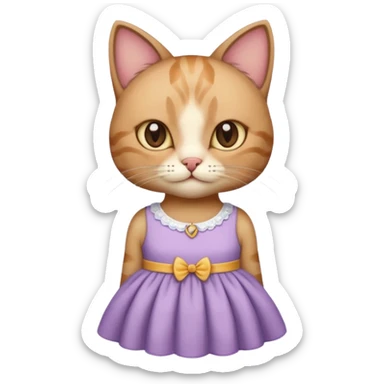 cat wearing a dress
 sticker