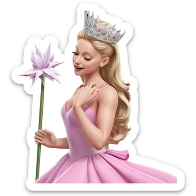 ethereal beauty in pink dress sticker